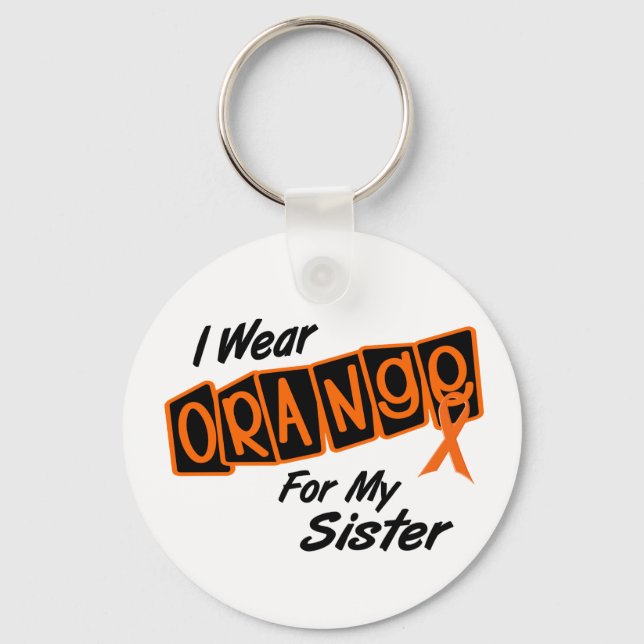 I Wear Orange For My SISTER 8 Keychain (Front)