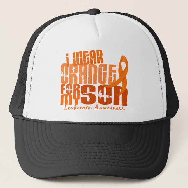 I Wear Orange For My Son 6.4 Leukemia Trucker Hat (Front)