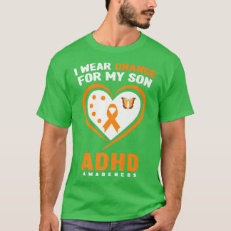 I Wear Orange For My Son ADHD Awareness Month Prem T-Shirt
