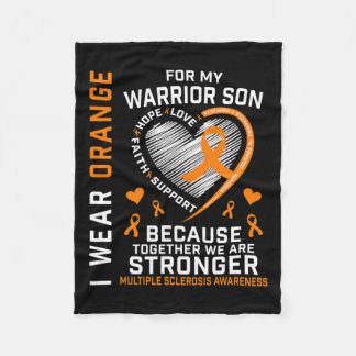 I Wear Orange For My Son Multiple Sclerosis Awaren Fleece Blanket