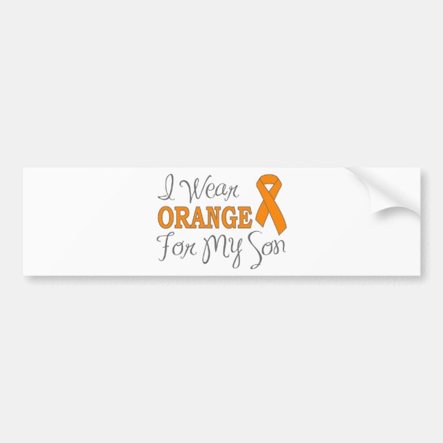 I Wear Orange For My Son (Orange Ribbon) Bumper Sticker (Front)