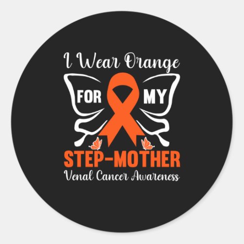 I wear Orange for my Step Mother Classic Round Sticker