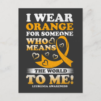I Wear Orange For Someone Who Means World To Me Postcard