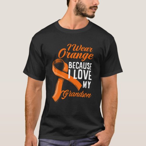 I Wear Orange I Love My Grandson Kidney Cancer Awa T_Shirt