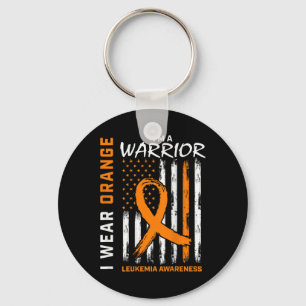 I Wear Orange I'm a Warrior Leukemia Awareness Ame Keychain