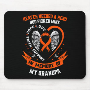 I Wear Orange In Memory Of My Grandpa Leukemia Awa Mouse Pad