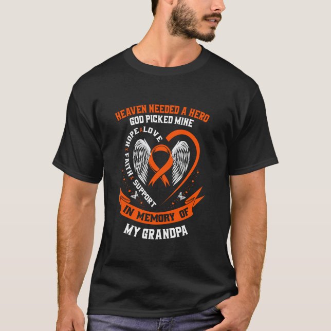 I Wear Orange In Memory of my Grandpa Leukemia Awa T-Shirt (Front)
