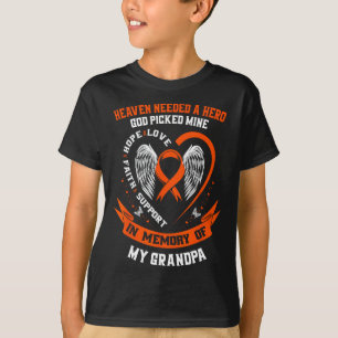 I Wear Orange In Memory Of My Grandpa Leukemia Awa T-Shirt