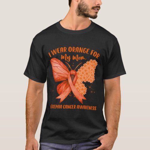 I Wear Orange Ribbon Leukemia Cancer Awareness For T_Shirt