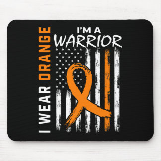 I Wear Orange Ribbon Leukemia Cancer Warrior Aware Mouse Pad