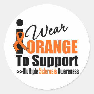I Wear Orange to For Multiple Sclerosis Awareness Classic Round Sticker