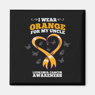 I Wear Orange Uncle Leukemia Cancer Awareness Bloo Magnet