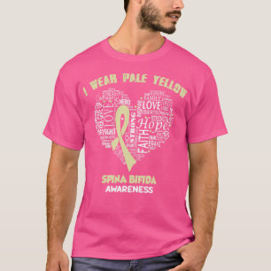 I Wear Pale Yellow For Spina Bifida Awareness Fait T-Shirt
