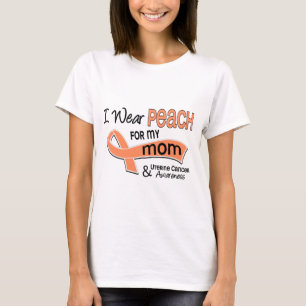 I Wear Peach 42 Mom Uterine Cancer T-Shirt