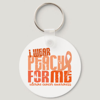 I Wear Peach For Me 6.4 Uterine Cancer Keychain