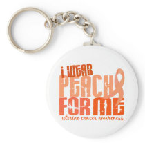 I Wear Peach For Me 6.4 Uterine Cancer Keychain