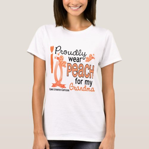 I Wear Peach For My Grandma 27 Uterine Cancer T_Shirt