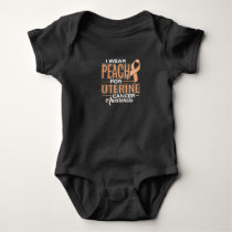 I Wear Peach For Uterine Cancer Awareness Baby Bodysuit