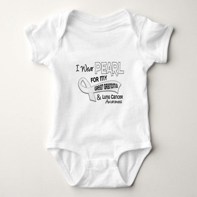 I Wear Pearl For My Great Grandma 42 Lung Cancer Baby Bodysuit (Front)