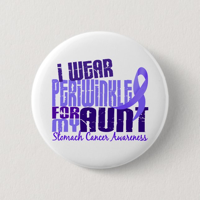 I Wear Periwinkle Aunt 6.4 Stomach Cancer Pinback Button (Front)
