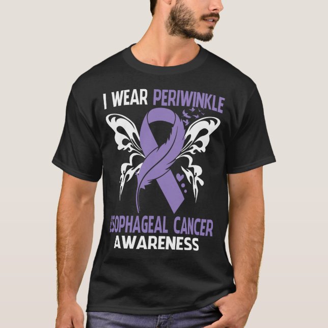 I Wear Periwinkle For ESOPHAGEAL CANCER Awareness T-Shirt (Front)