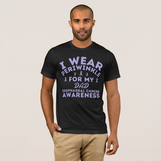 I Wear Periwinkle For Esophageal Cancer Custom  T-Shirt (Front Full)