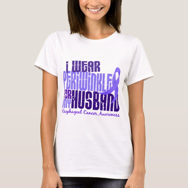 I Wear Periwinkle Husband 6.4 Esophageal Cancer T-Shirt (Front)