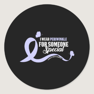 I Wear Periwinkle Stomach Cancer Awareness Ribbon Classic Round Sticker