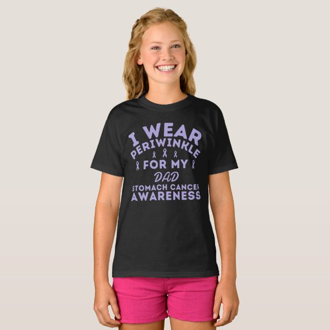 I Wear Periwinkle Stomach Cancer Customize T-Shirt (Front Full)