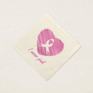 I wear Pink- A breast cancer awareness symbol Paper Napkins