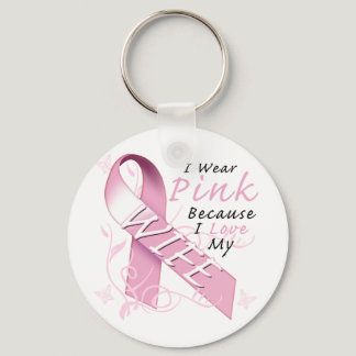 I Wear Pink Because I Love My Wife Keychain