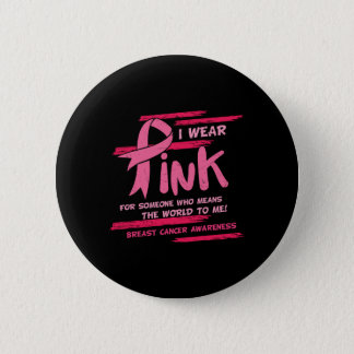 I Wear Pink Breast Cancer Awareness Button