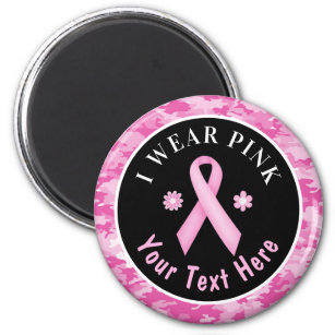 I Wear Pink Breast Cancer Awareness Camouflage Mag Magnet