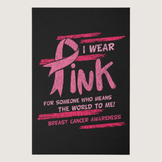 I Wear Pink Breast Cancer Awareness Family Matchin Faux Canvas Print