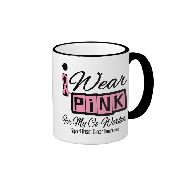 I Wear Pink Breast Cancer Co Worker (Retro) Mug