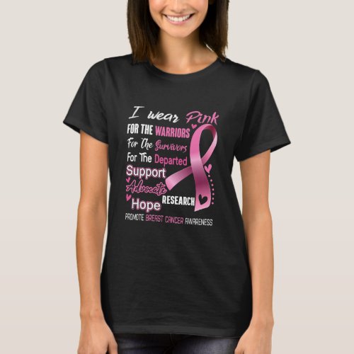 I Wear Pink Breast Cancer Promote Breast Cancer T_Shirt