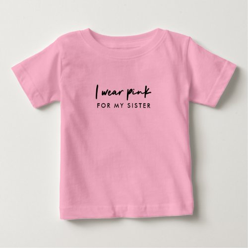I Wear Pink  Custom Name Cancer Support Baby T_Shirt