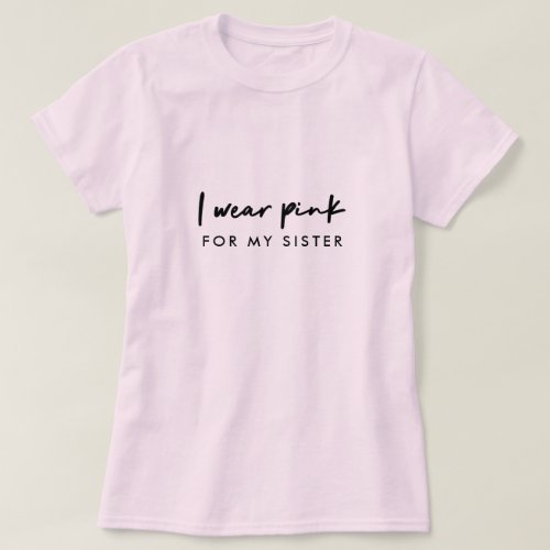I Wear Pink  Custom Name Cancer Support T_Shirt