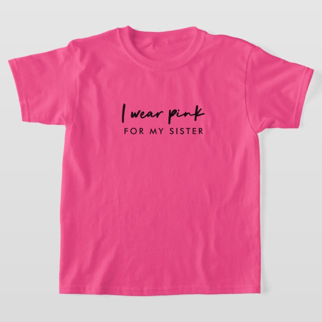 I Wear Pink | Custom Name Cancer Support T-Shirt (Laydown)