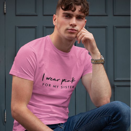 I Wear Pink  Custom Name Cancer Support T_Shirt