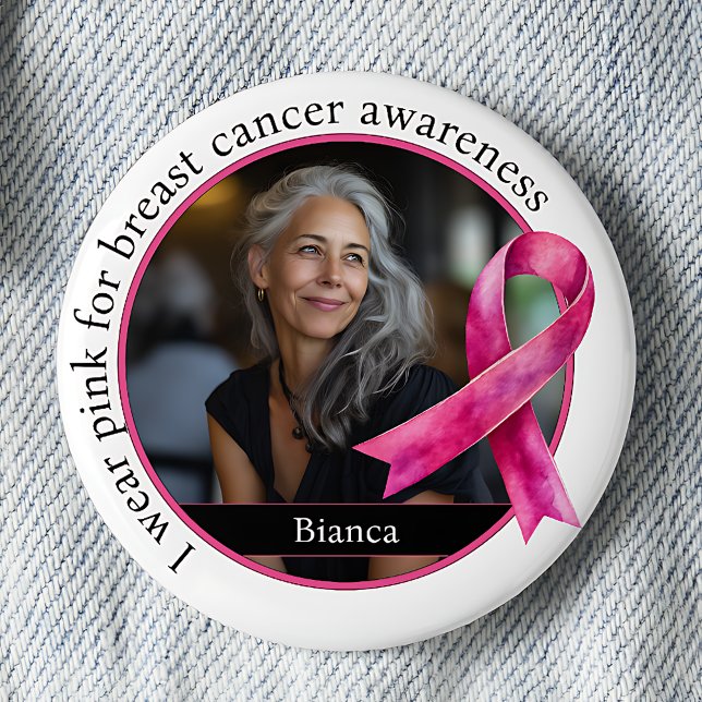 I Wear Pink for Breast Cancer Awareness Button (Creator Uploaded)