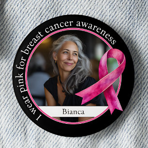 I Wear Pink for Breast Cancer Awareness Button