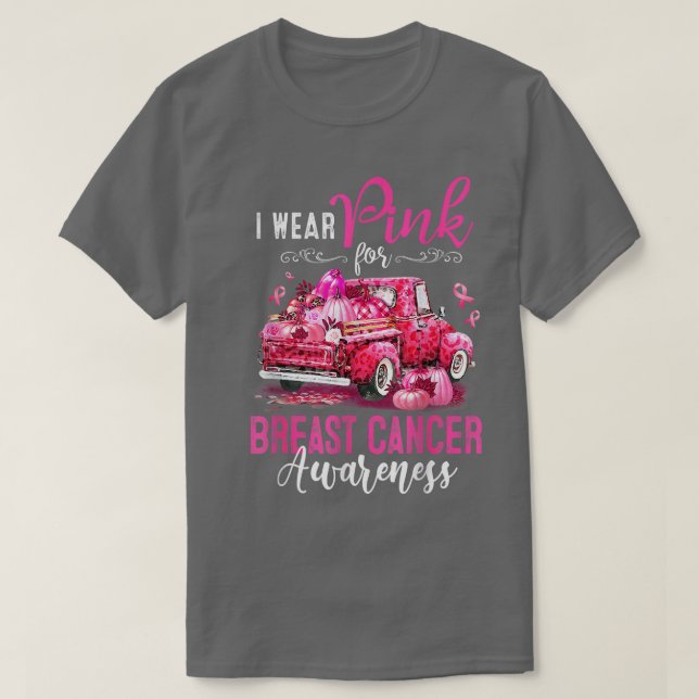 I Wear Pink For Breast Cancer Awareness Leopard Tr T-Shirt (Design Front)