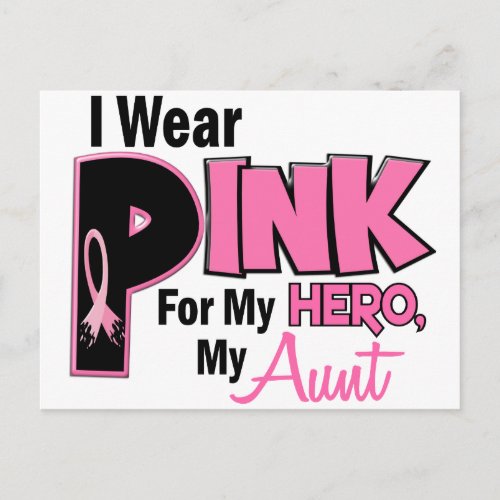 I Wear Pink For My Aunt 19 BREAST CANCER Postcard