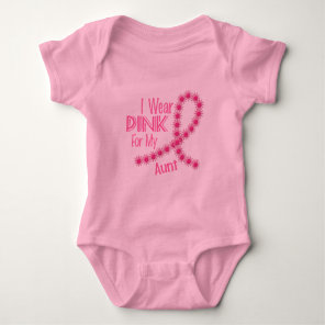 I Wear Pink For My Aunt 26 BREAST CANCER Baby Bodysuit