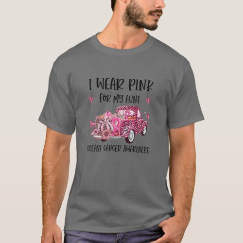 I Wear Pink For My Aunt Breast Cancer Awareness Su T_Shirt