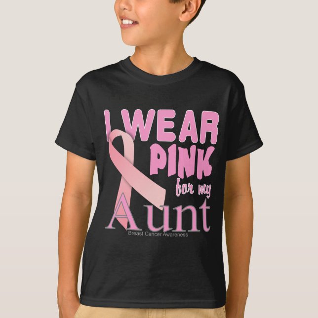 I Wear Pink for My Aunt Breast Cancer Awareness T T-Shirt (Front)