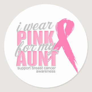 I Wear Pink For My Aunt Classic Round Sticker