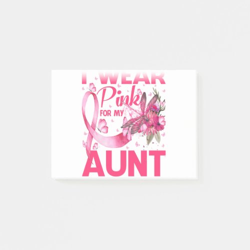 I Wear Pink For My Aunt Dragonfly Breast Cancer Post_it Notes