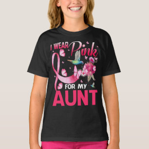 I Wear Pink For My Aunt Hummingbird Breast Cancer  T-Shirt